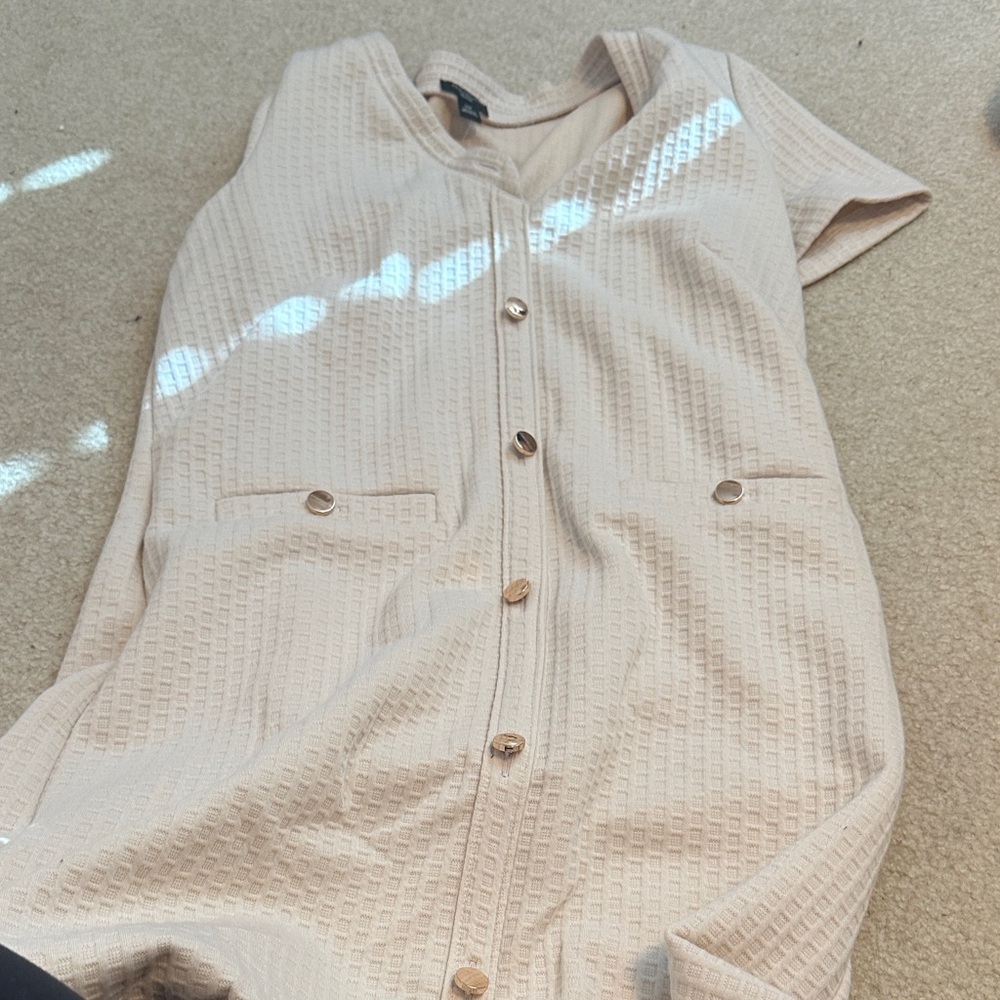 Ann Taylor Cream Textured Knit Top